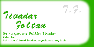 tivadar foltan business card