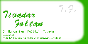 tivadar foltan business card